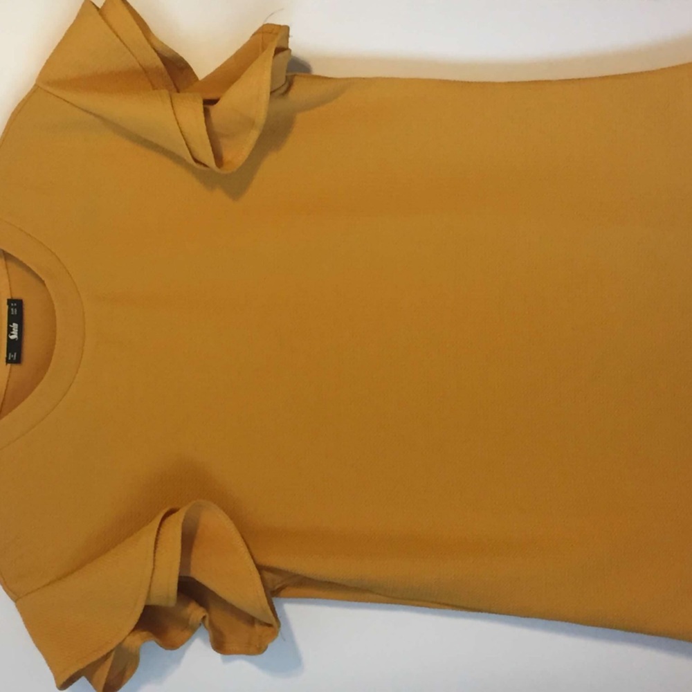 Yellow flutter sleeve top